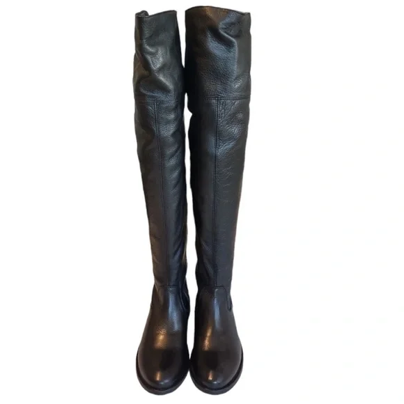 Frye Shirley OTK Leather Knee High Black Riding Boots - Sz 8 - Picture 8 of 16